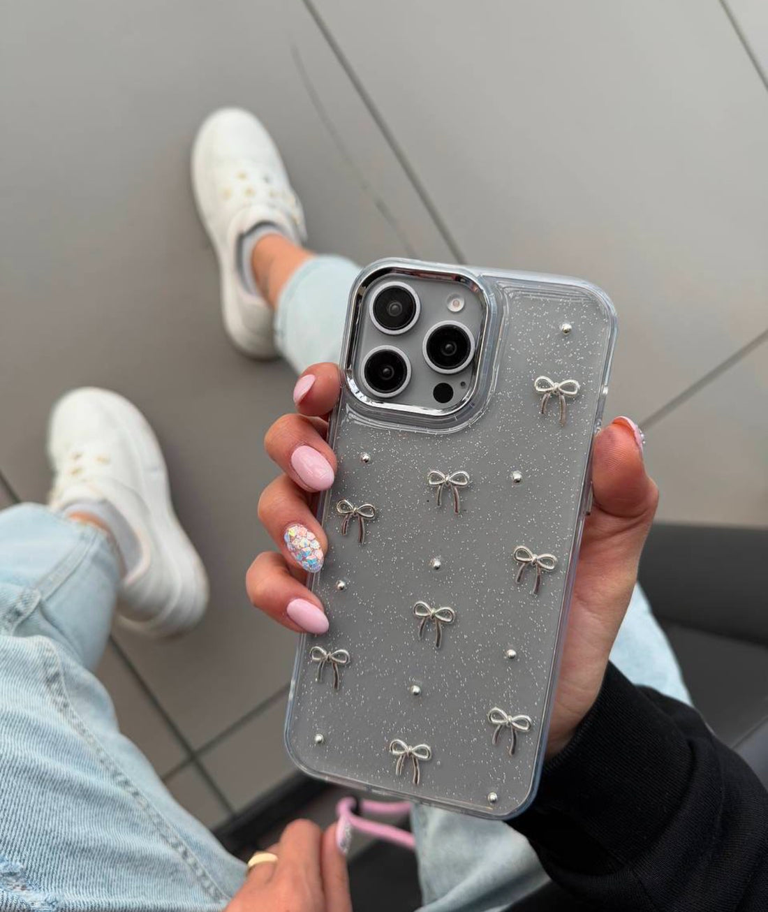 New Koreon Bow Transparent Shimmery Case! 🎀✨