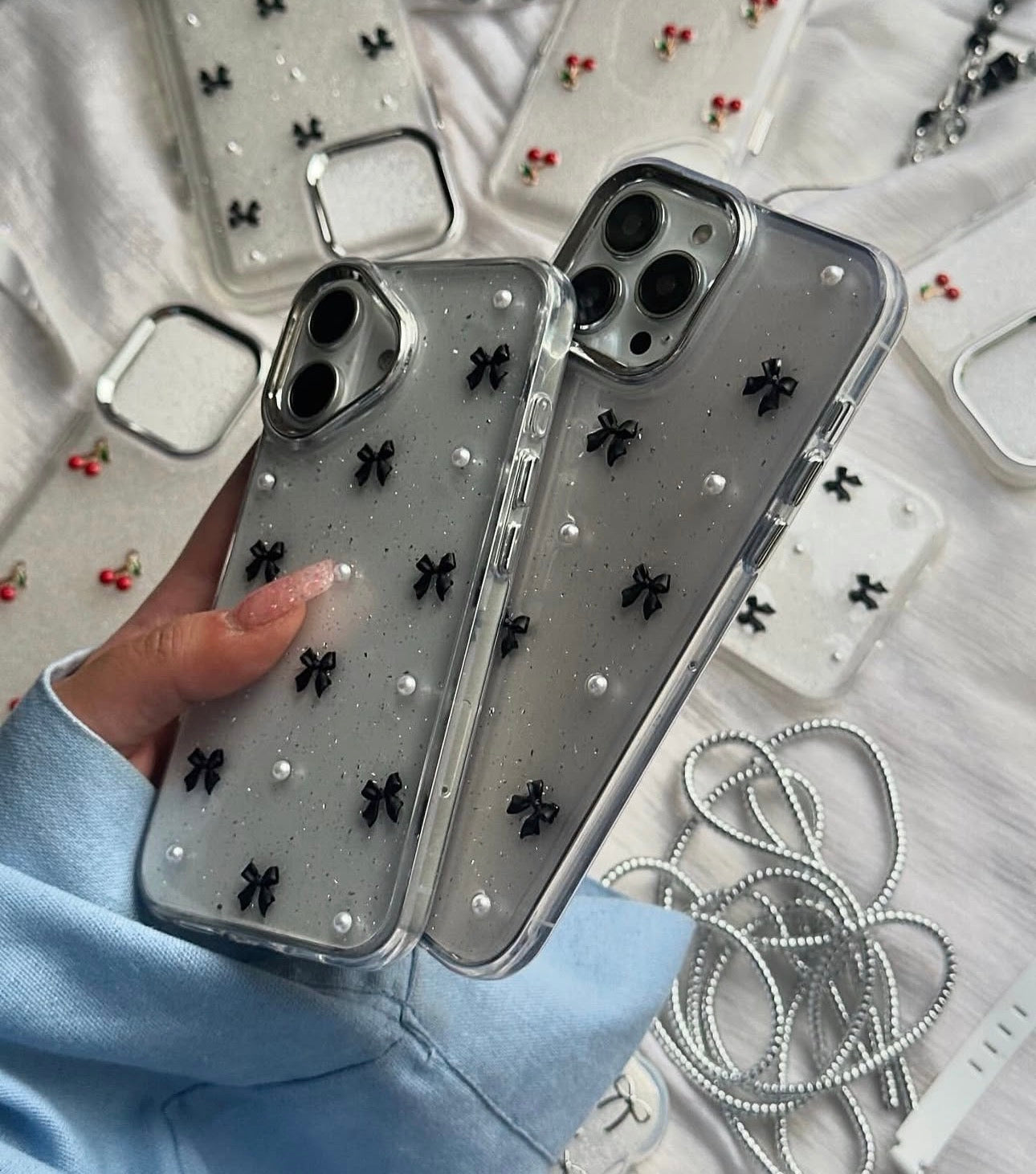 New Koreon Bow Transparent Shimmery Case! 🎀✨