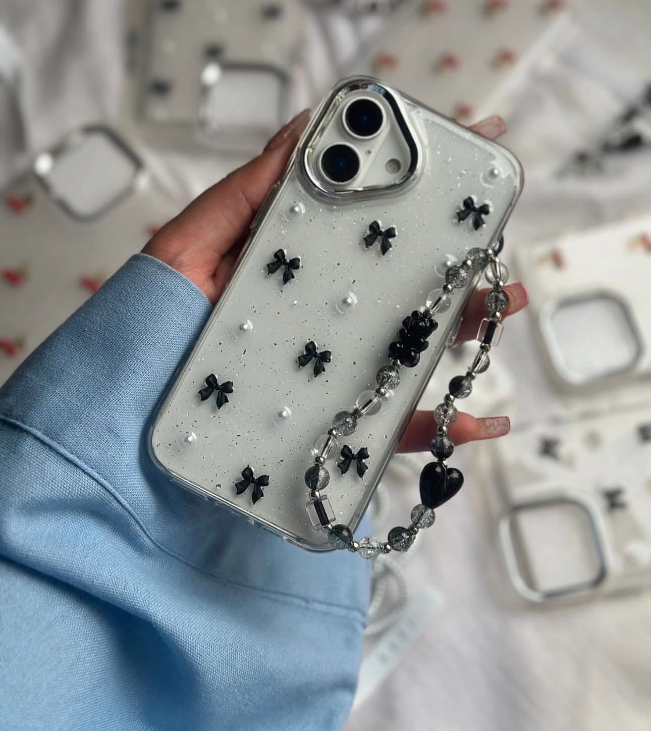 New Koreon Bow Transparent Shimmery Case! 🎀✨