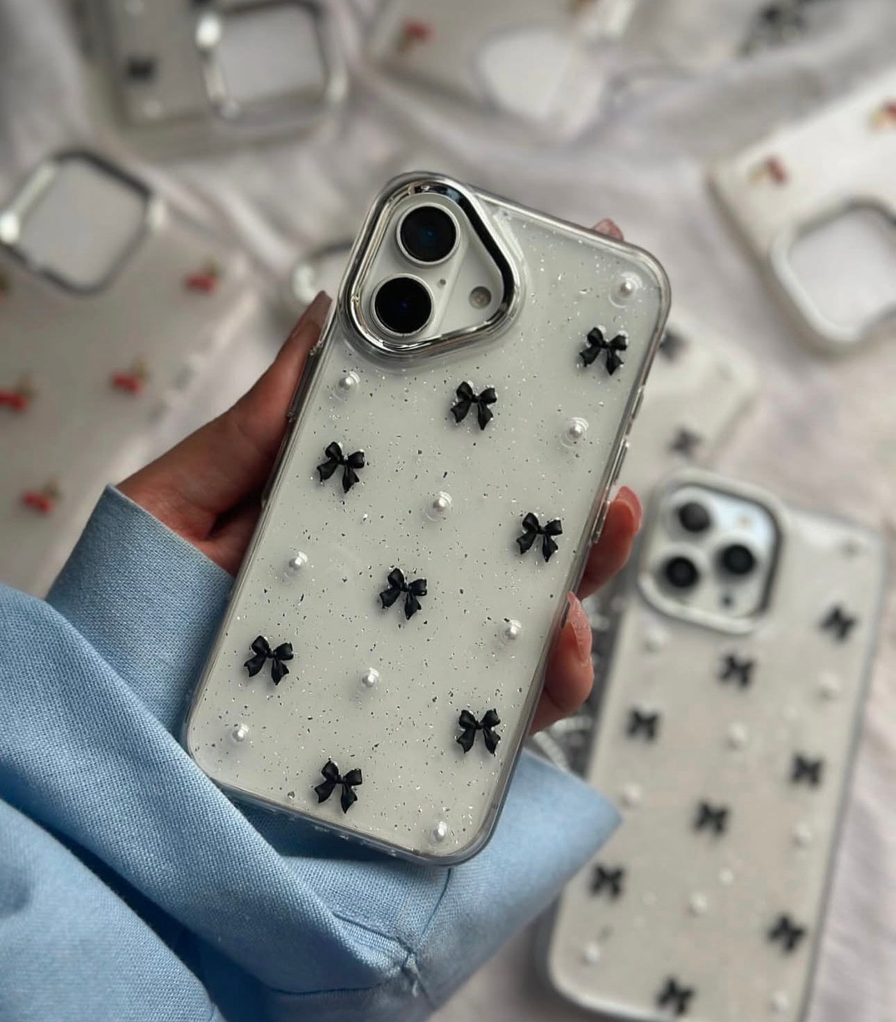 New Koreon Bow Transparent Shimmery Case! 🎀✨