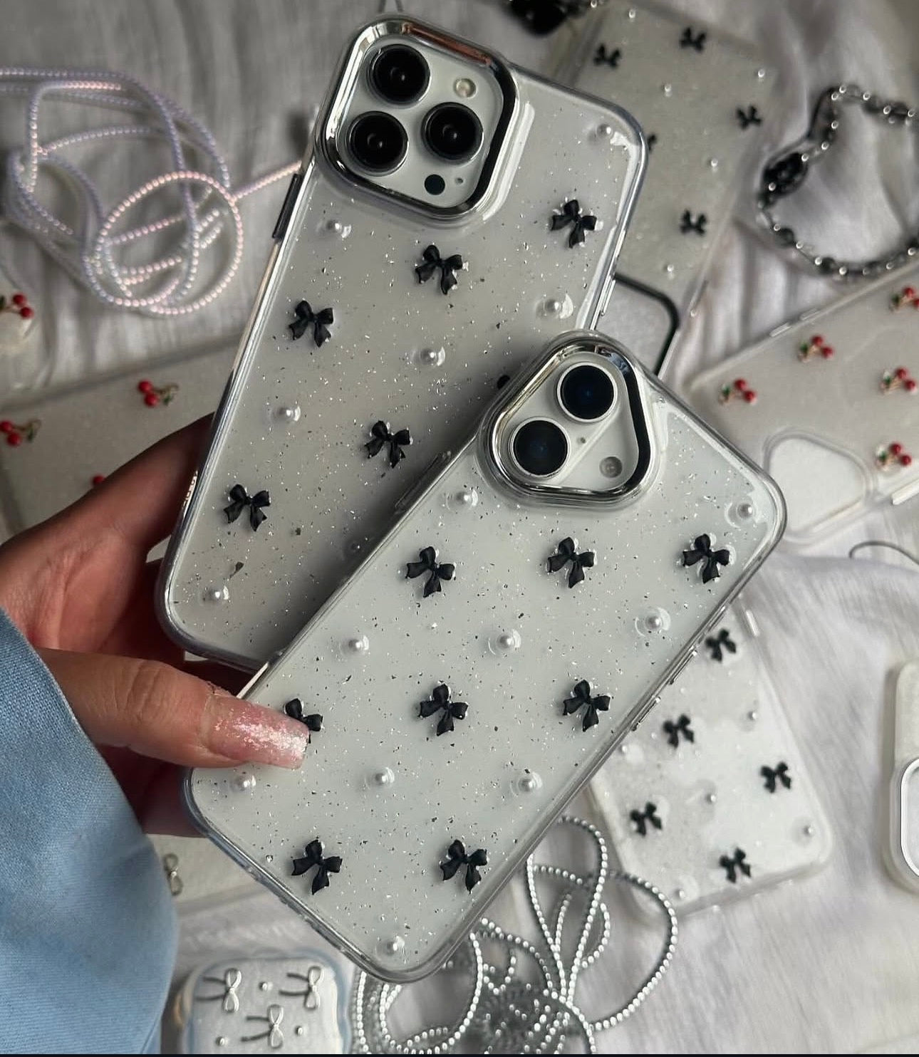 New Koreon Bow Transparent Shimmery Case! 🎀✨