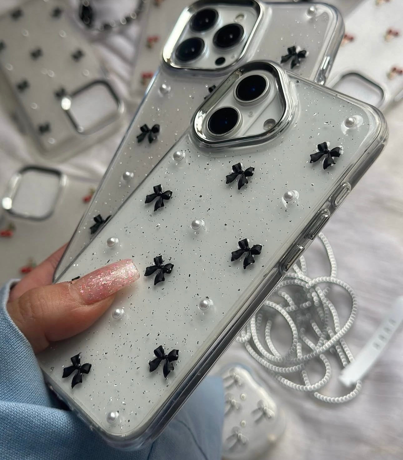 New Koreon Bow Transparent Shimmery Case! 🎀✨