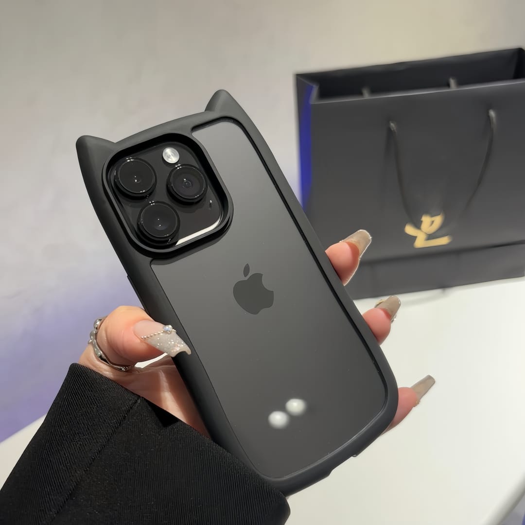 New Bunny Mirror Ear Clear Transparent Case! 🖤💗