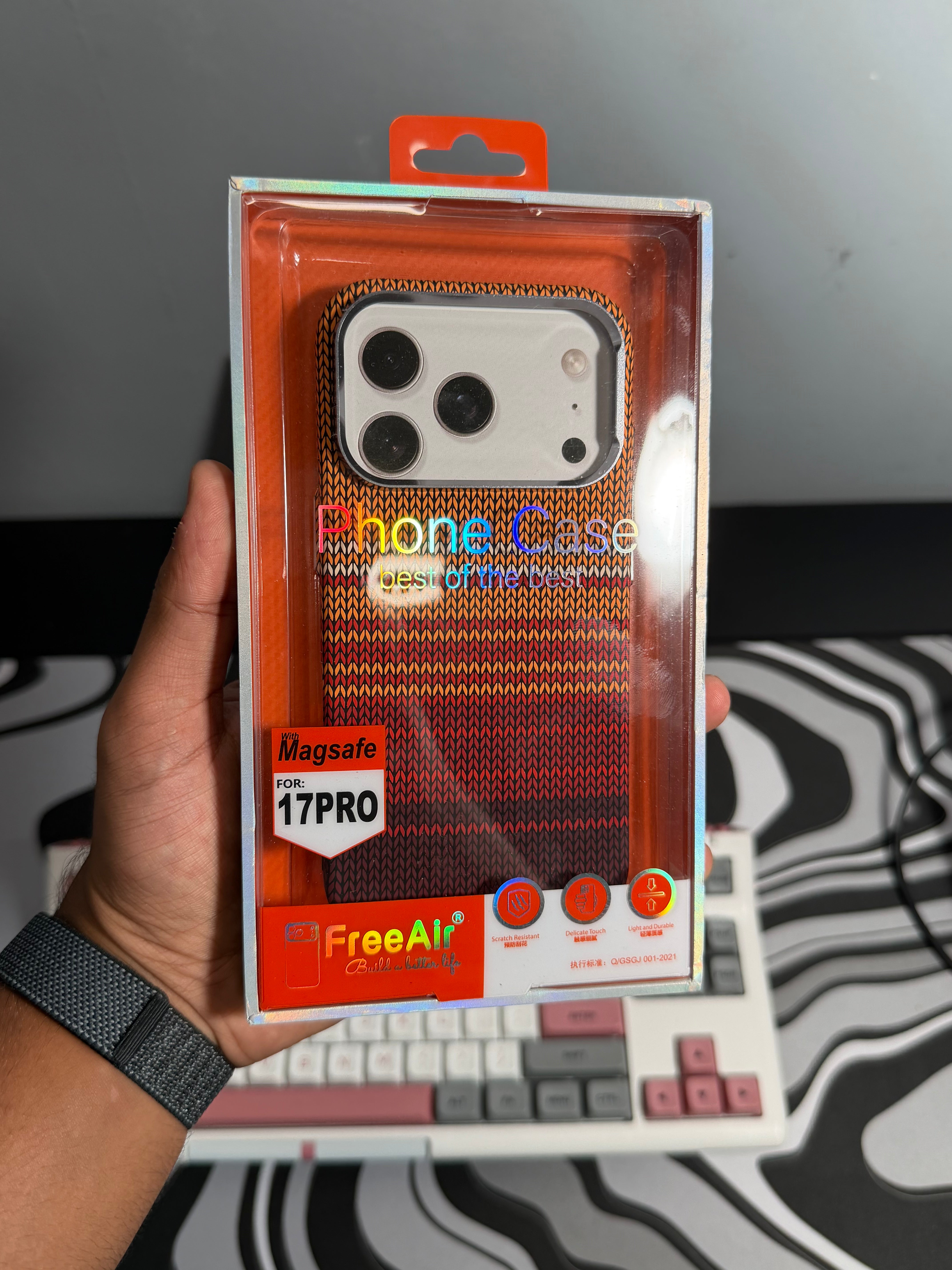 Free Air Red Maroon Waves Carbon Case