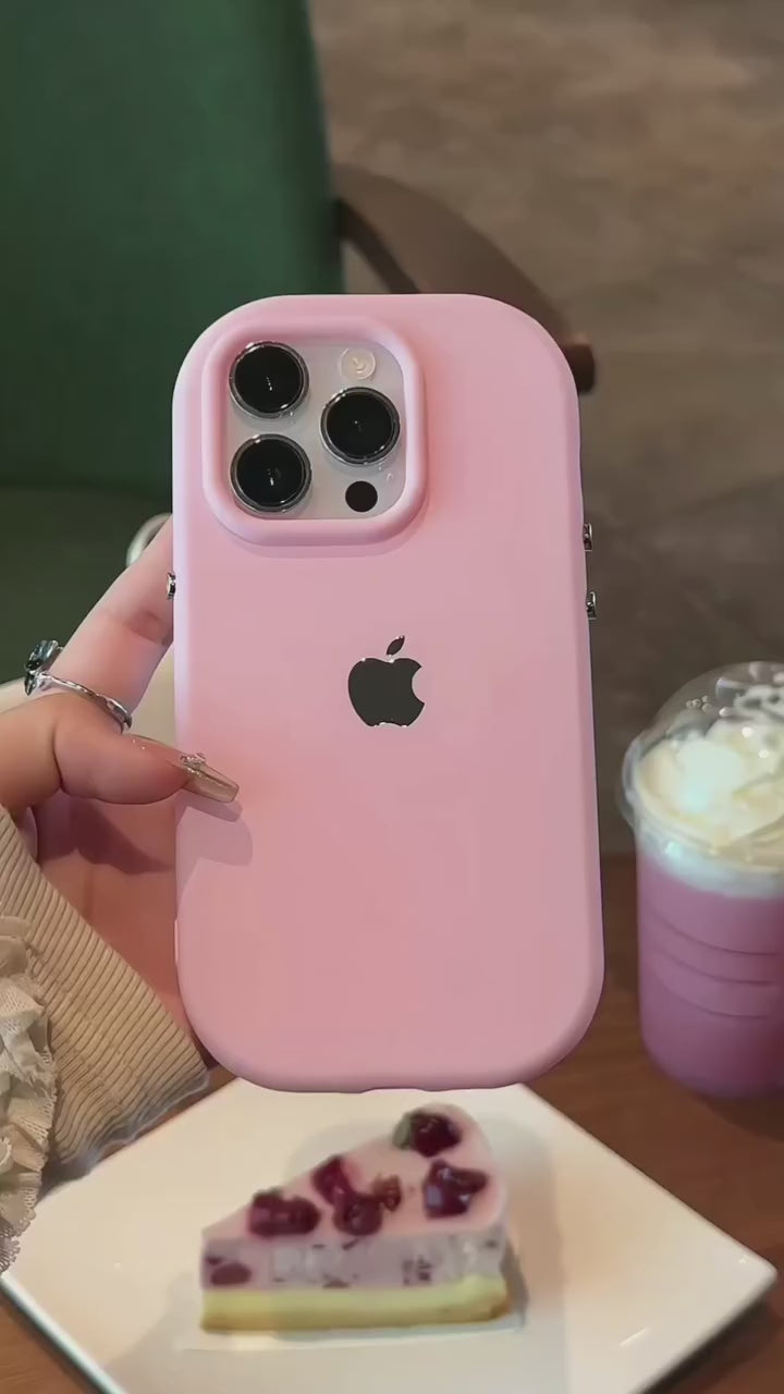 Round Luxury Apple Logo Silicone Case! 💗