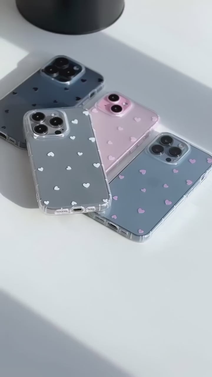 Hearts Semi-Transprent Clear Case