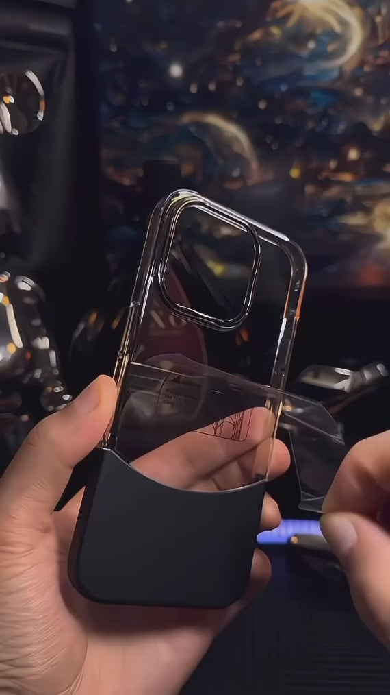 New Crystal Transparent Semi-Coloured Bottom Case 🖤🩶