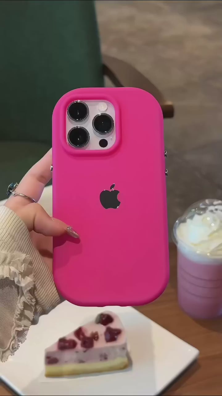 Round Luxury Apple Logo Silicone Case! 💗