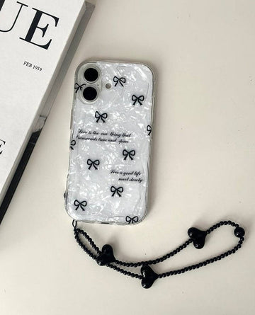 New Black Bow Case with Charm