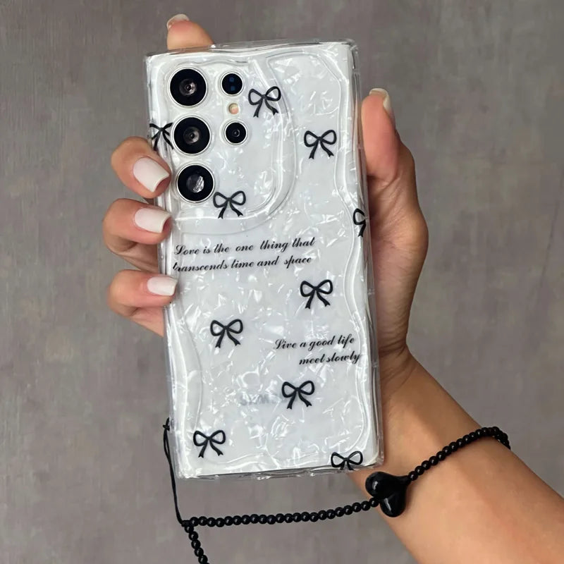 New Black Bow Case with Charm